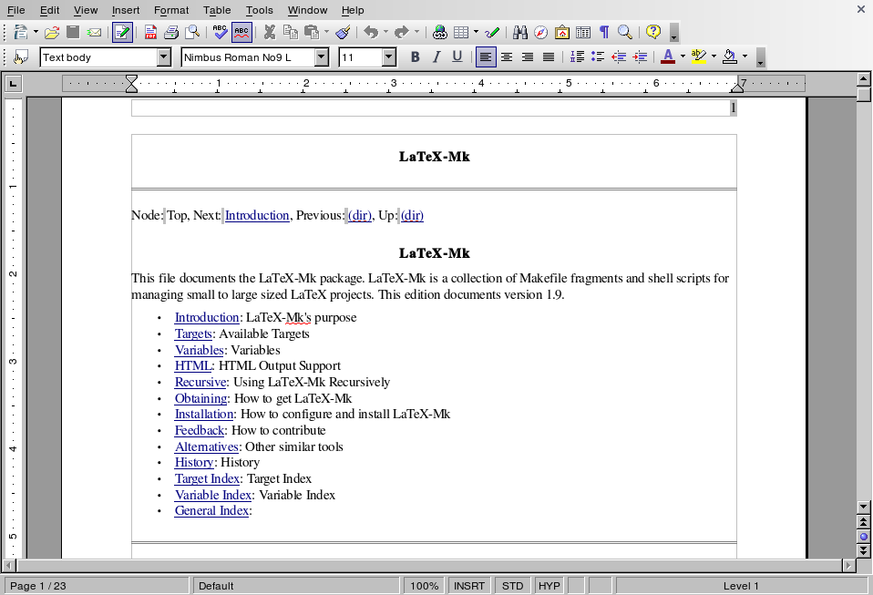 LibreOffice Writer
	      